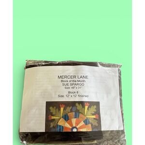 Sue Spargo Quilt Block 8 Kit Finished Size 12 x 12 Mercer Lane Block Of Month